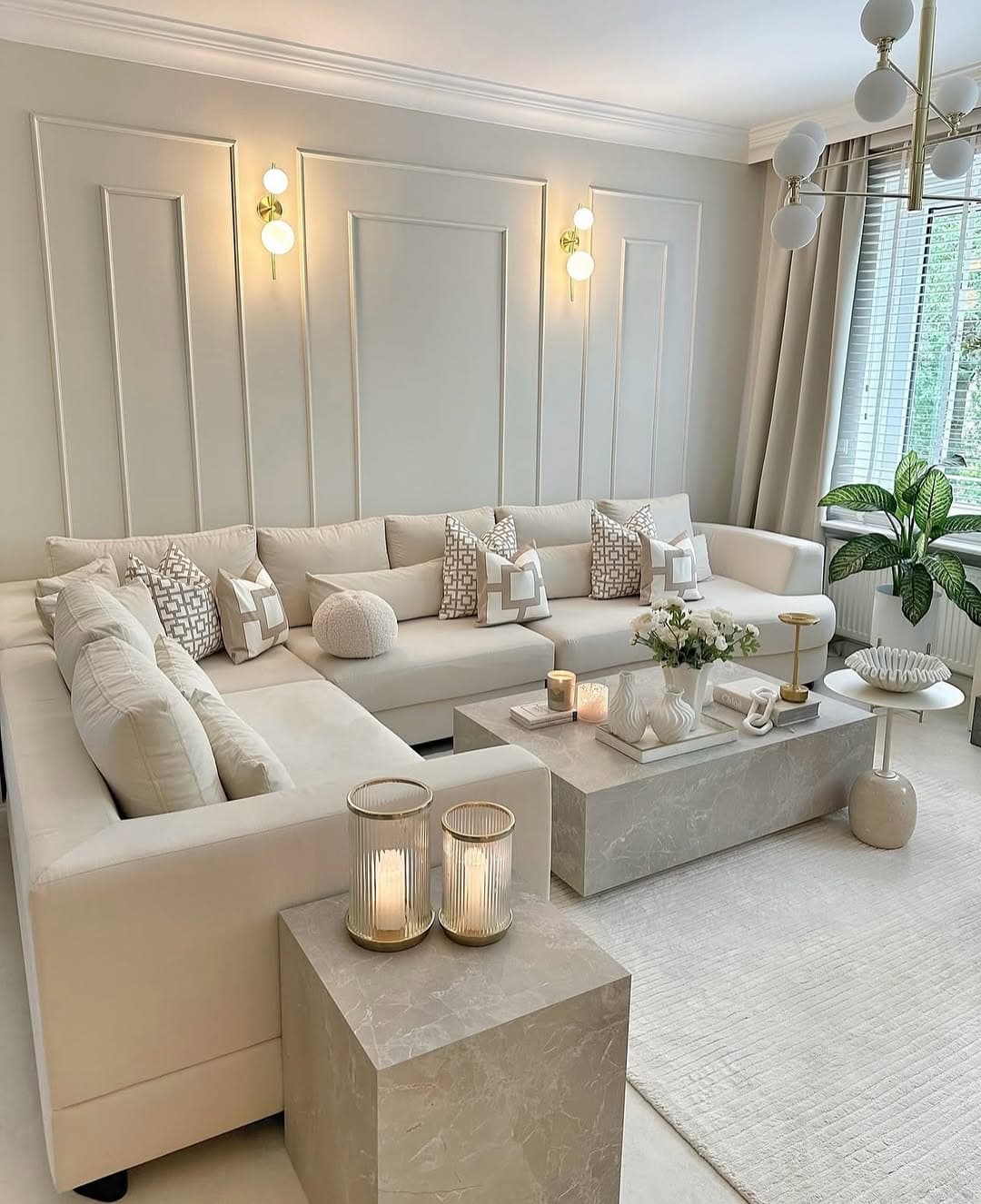 Elegant Neutral Sectional Living Room