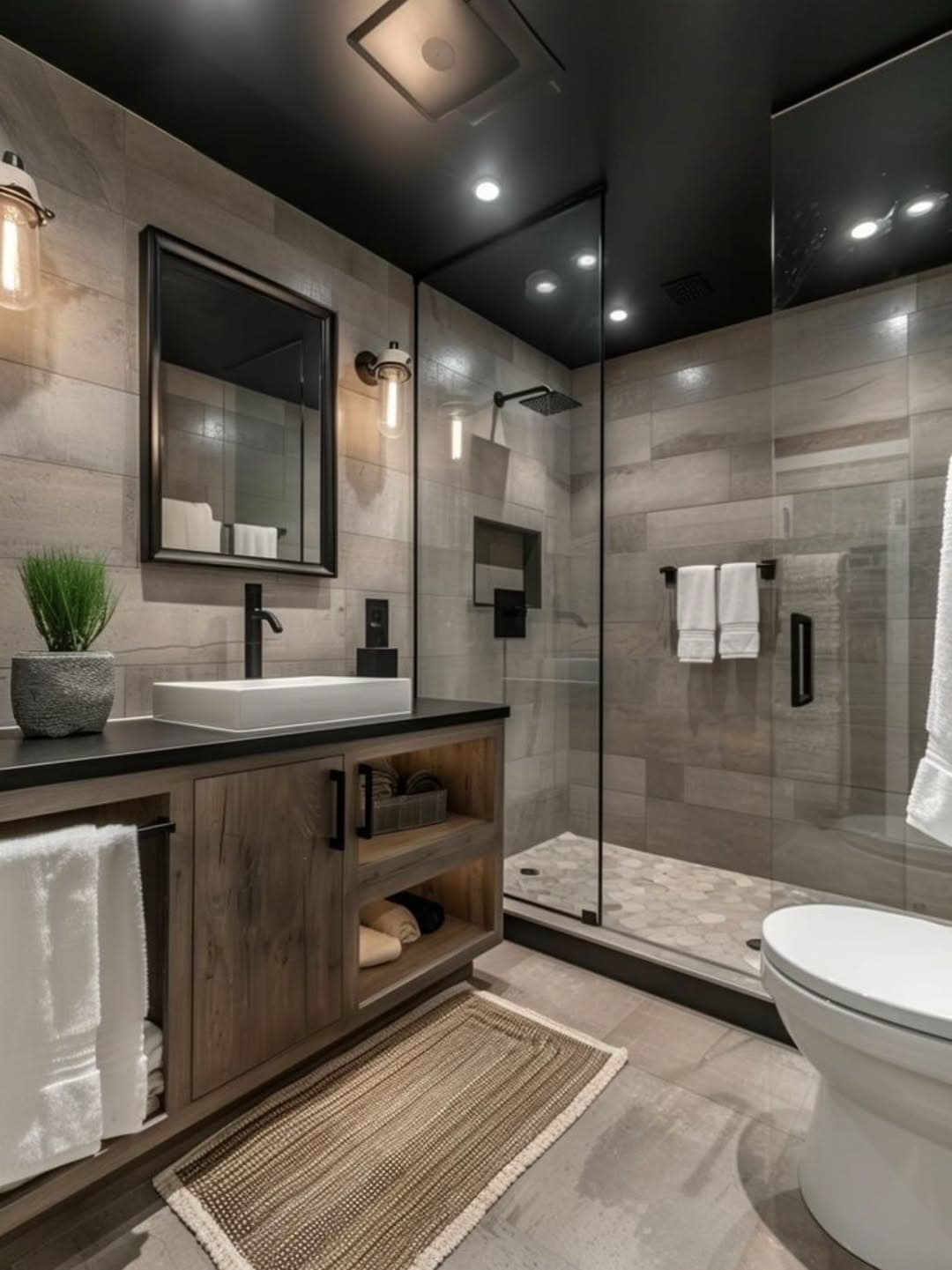 Modern Industrial Bathroom Oasis