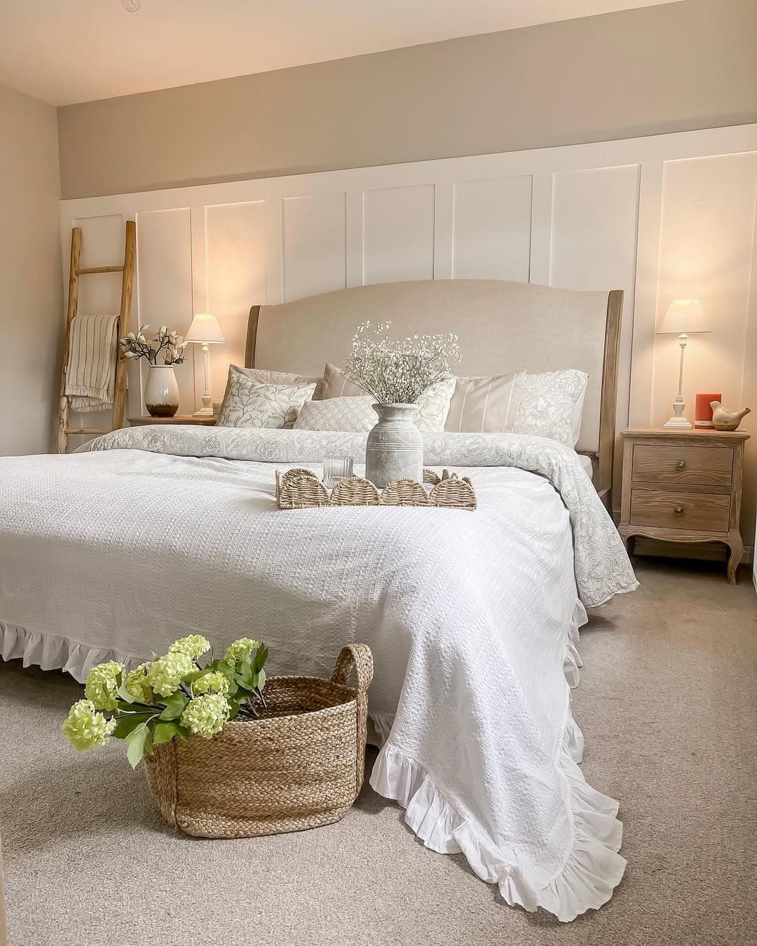 Serene Neutral Farmhouse Bedroom