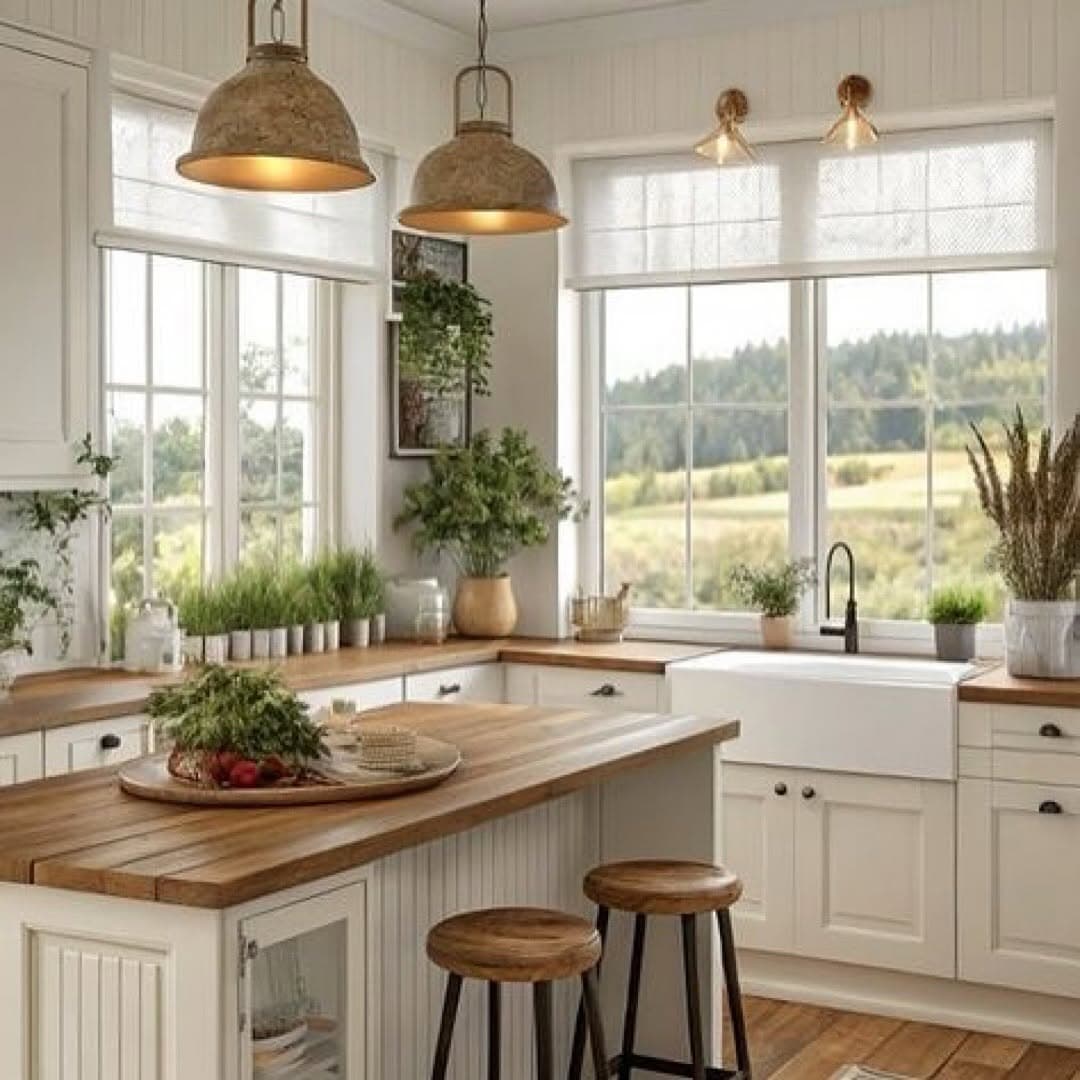 Farmhouse Kitchen Panoramic Views