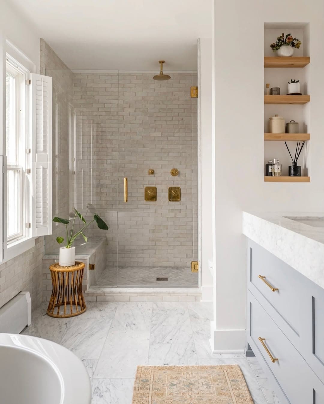 Luxurious White Marble Bathroom